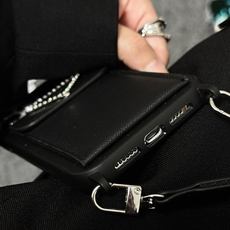Luxusní crossbody kožené pouzdro na iPhone