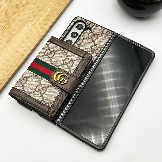 Samsung Galaxy Z Fold 6 高級ファッションレザーブランドケース