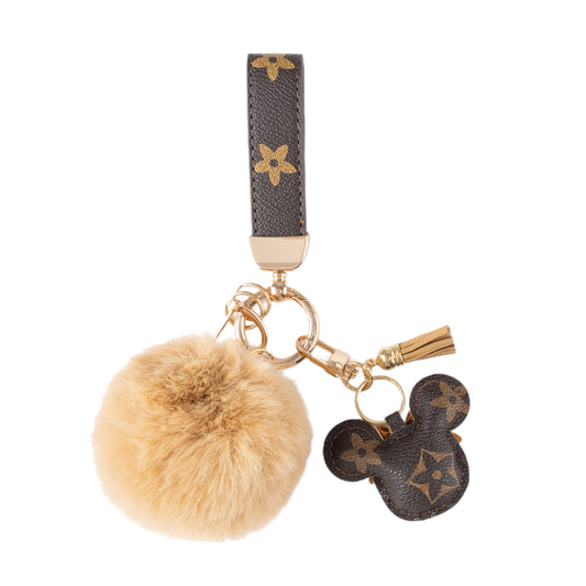 Luxusní Mickey Keychain – Umělá kůže & Košešinový přívěsek do kabelky nebo auta