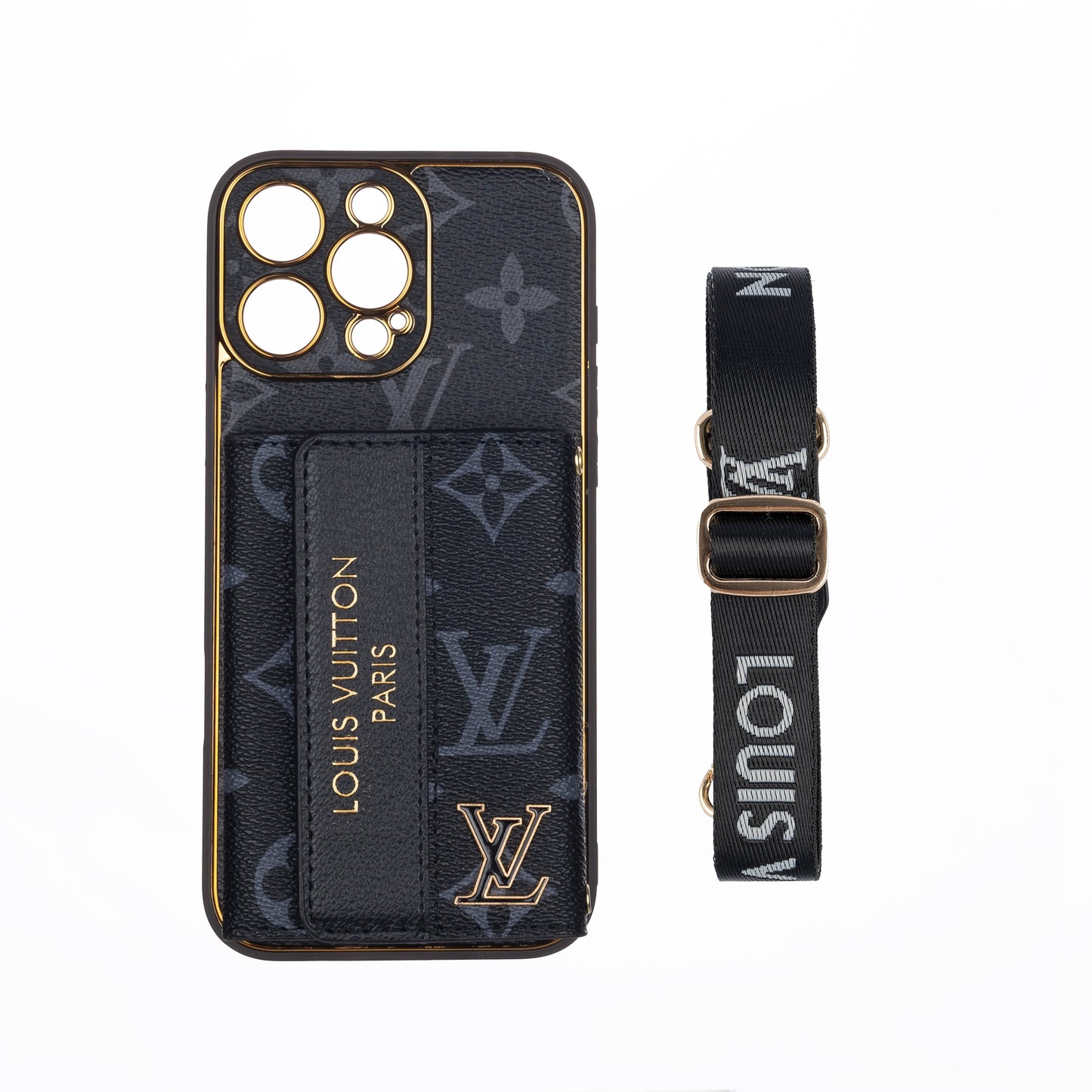 Luxusní pokročilé kožené pouzdro na iPhone s držákem karty & řemínkem