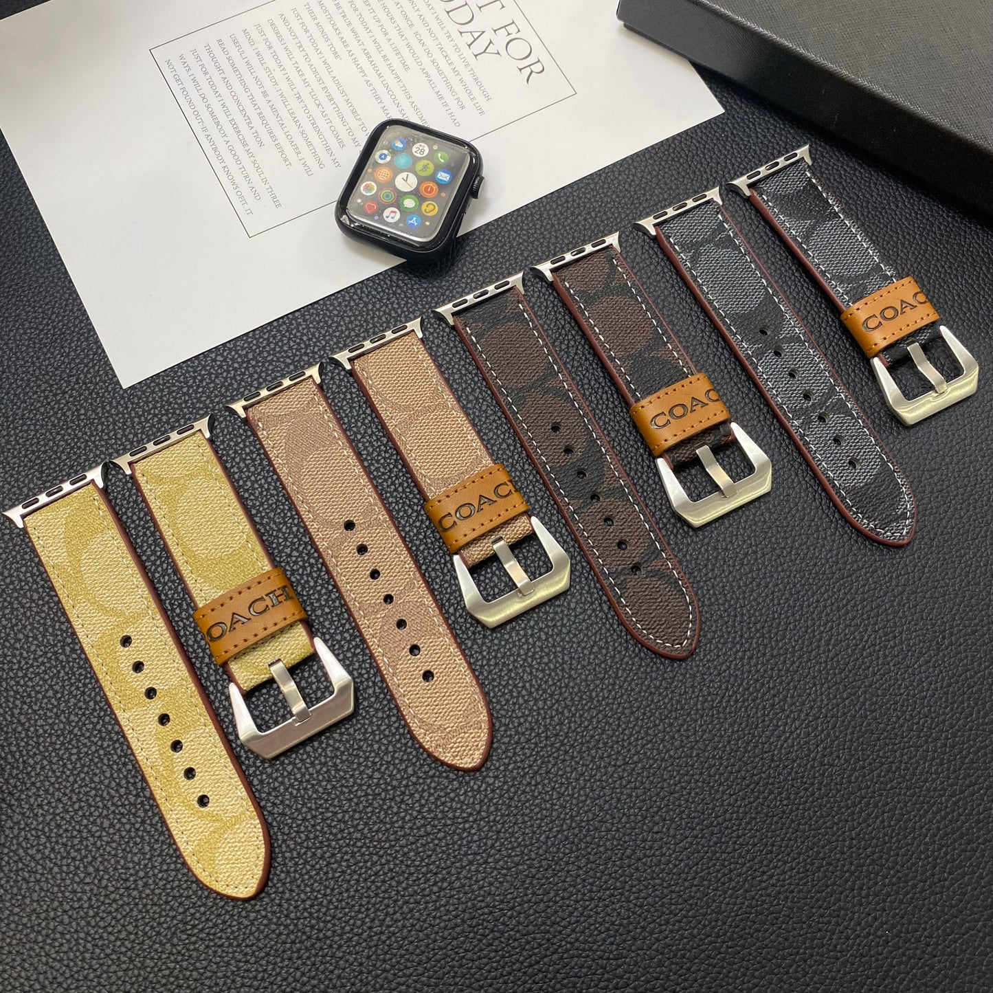 Kožený trenér Apple Watch Band Coffee-YHK244221710