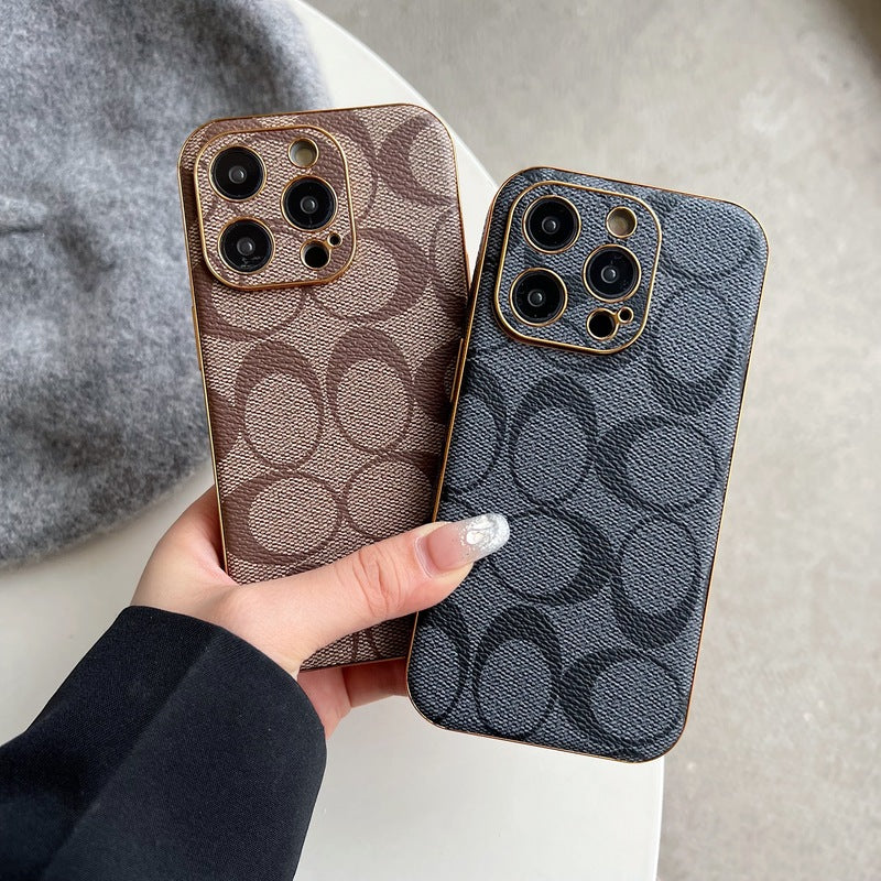 Klasické černé kožené pouzdro na iPhone -QBK240513