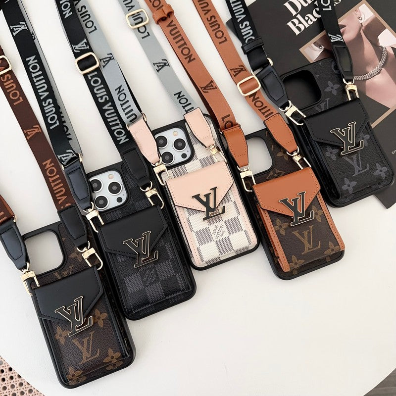 Luxusní Card Bag Pětibarevný řetízkový obal na iPhone