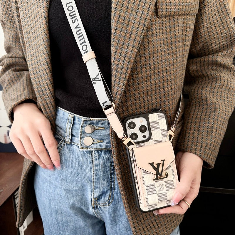 Luxusní Card Bag Pětibarevný řetízkový obal na iPhone