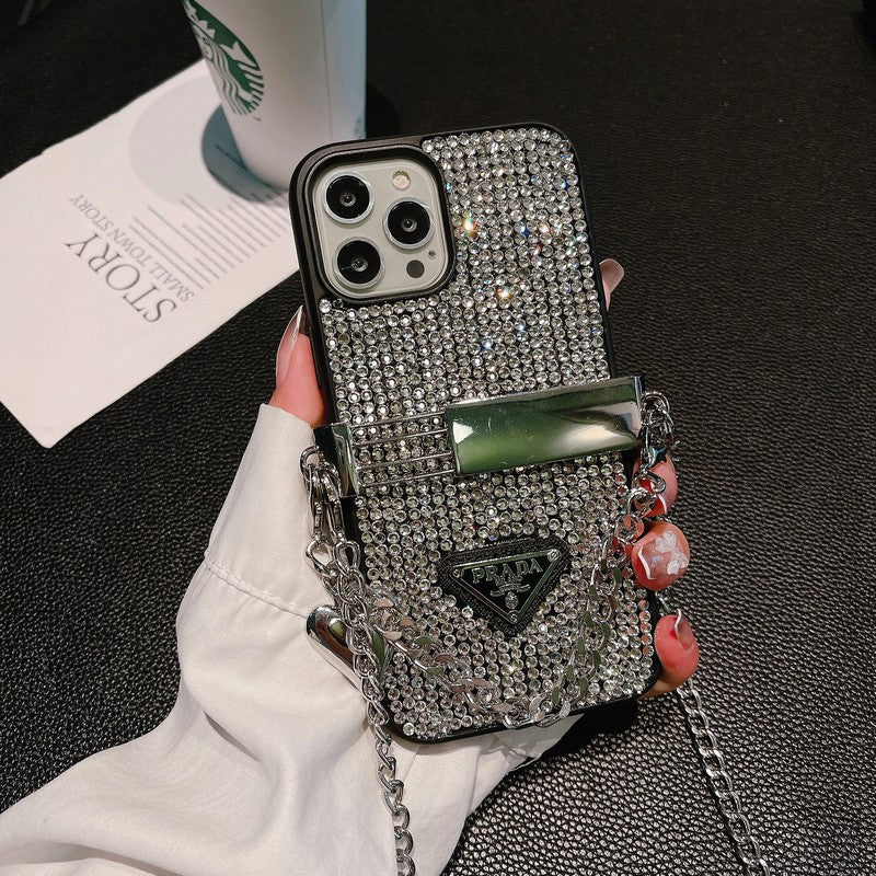 Luxusní Diamond Crossbody Chain pouzdro na iPhone