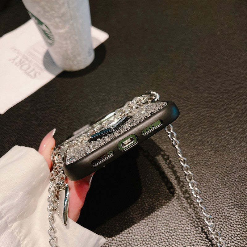 Luxusní Diamond Crossbody Chain pouzdro na iPhone