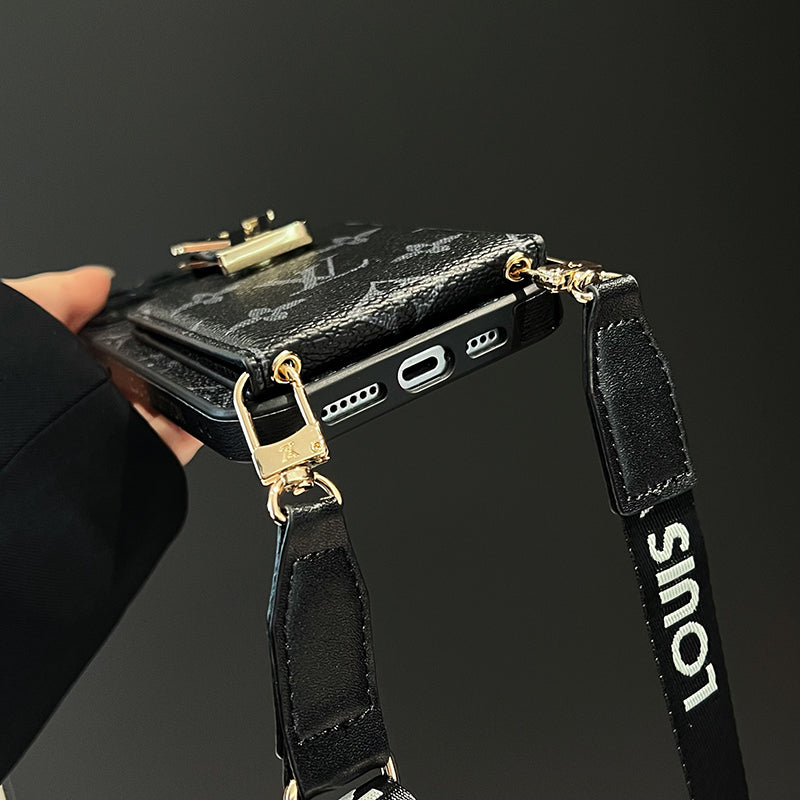Luxusní Card Bag Řetízkové černé pouzdro na iPhone