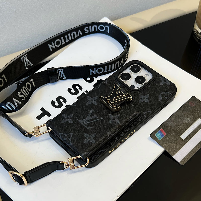 Luxusní Card Bag Řetízkové černé pouzdro na iPhone