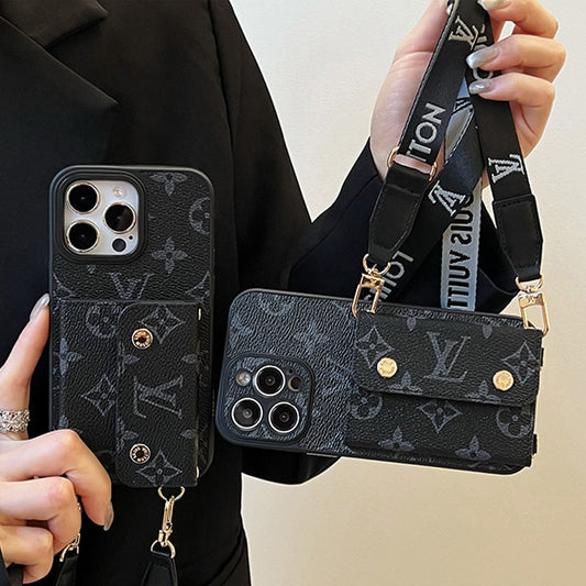 Luxusní Card Bag Řetízkové černé pouzdro na iPhone