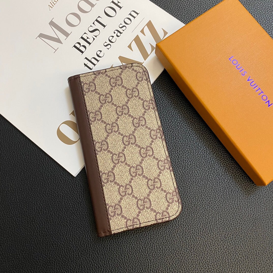 MONOGRAMOVÝ KOŽENÝ KRYT KARTY GALAXY POUZDRO PRO SAMSUNG