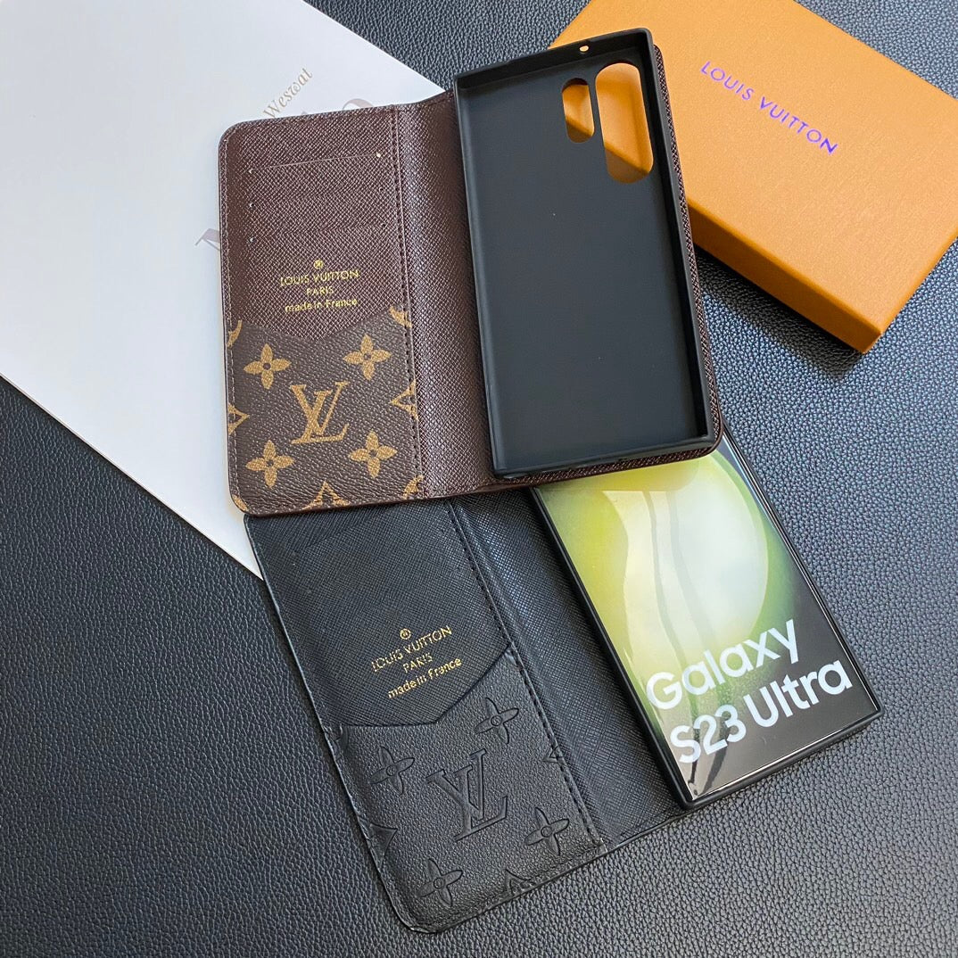 MONOGRAMOVÝ KOŽENÝ KRYT KARTY GALAXY POUZDRO PRO SAMSUNG