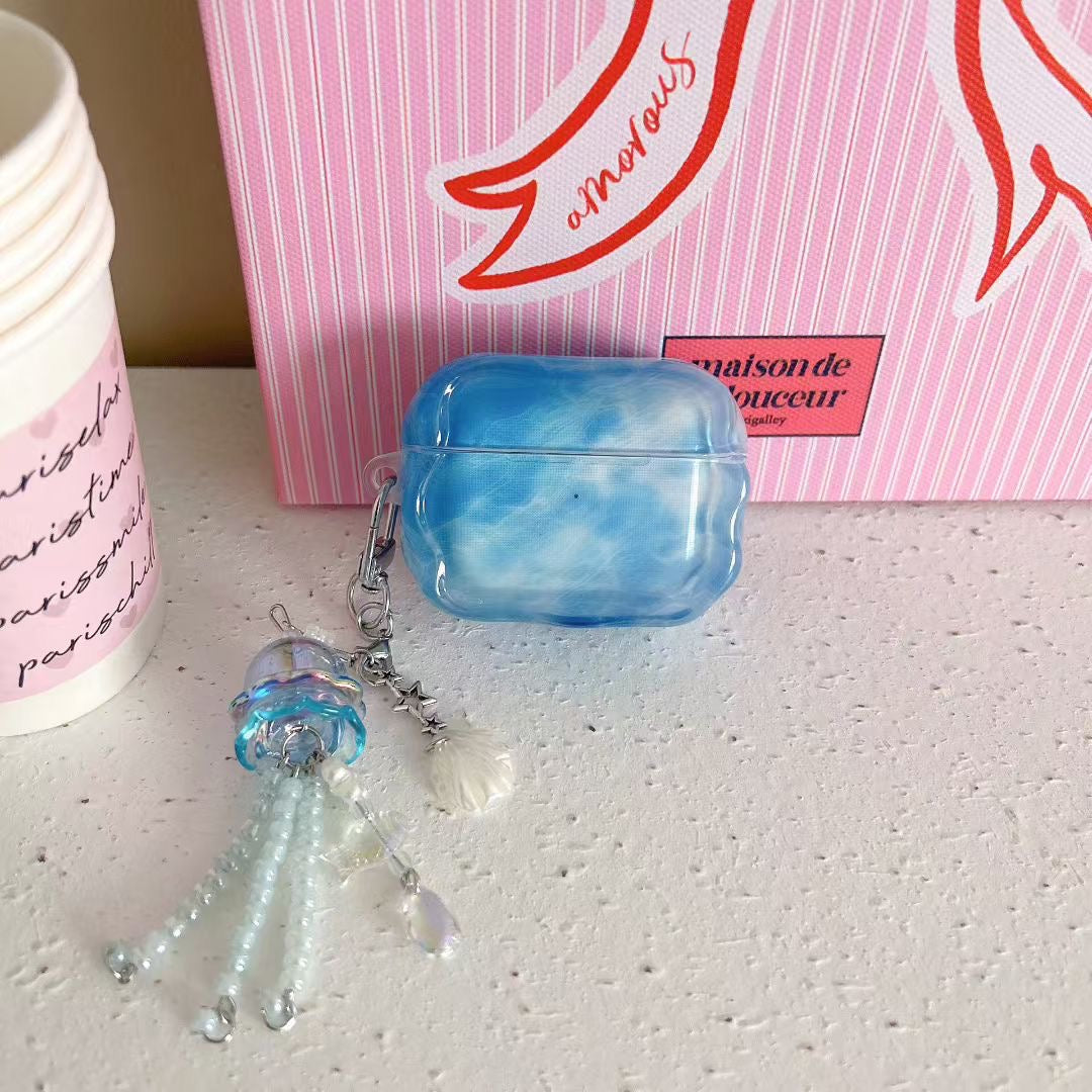 Blue Sky AirPods pouzdro s jelly Beaded Charm