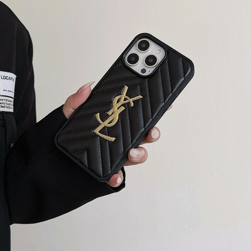 Saint Black & Bílé kožené pouzdro na iPhone