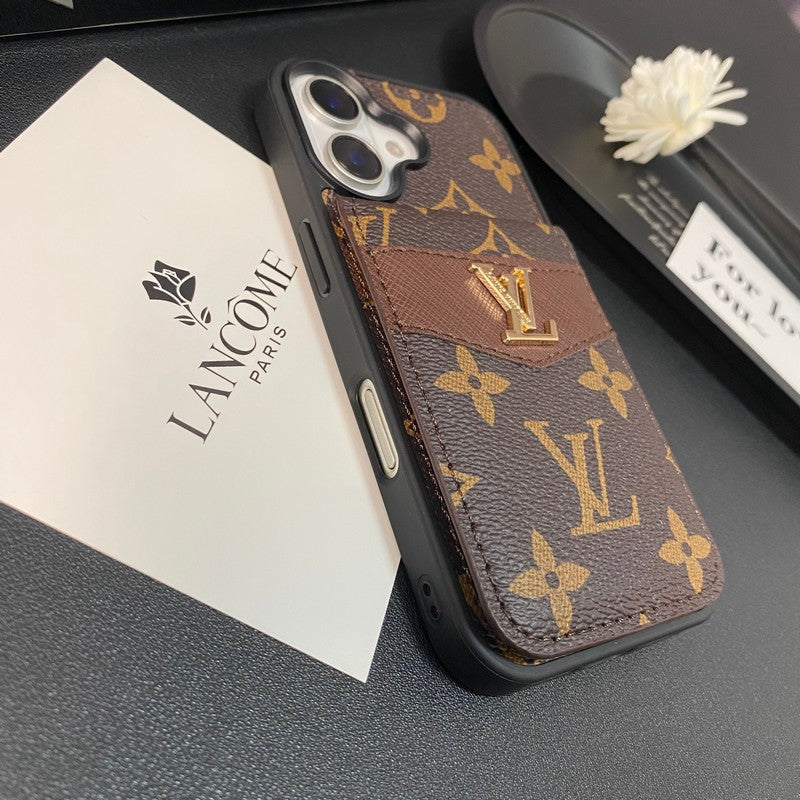 Luxusní Card Bag Klasické barevné pouzdro na iPhone