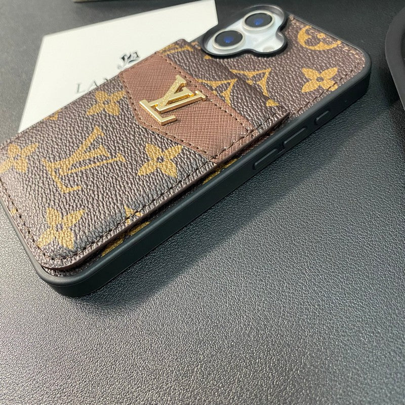 Luxusní Card Bag Klasické barevné pouzdro na iPhone