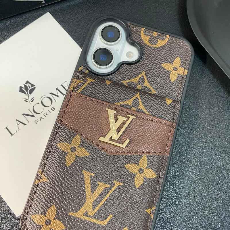 Luxusní Card Bag Klasické barevné pouzdro na iPhone
