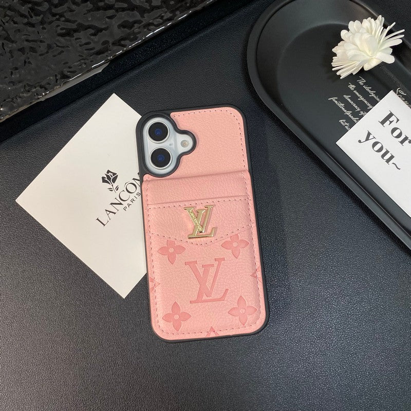 Luxusní Card Bag Klasické barevné pouzdro na iPhone