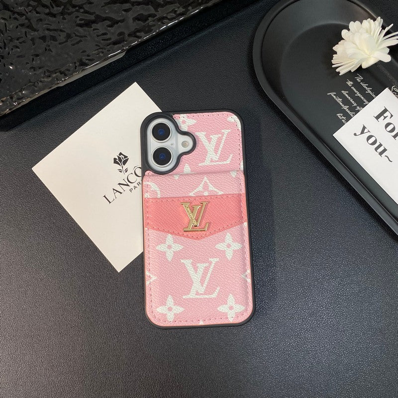 Luxusní Card Bag Klasické barevné pouzdro na iPhone