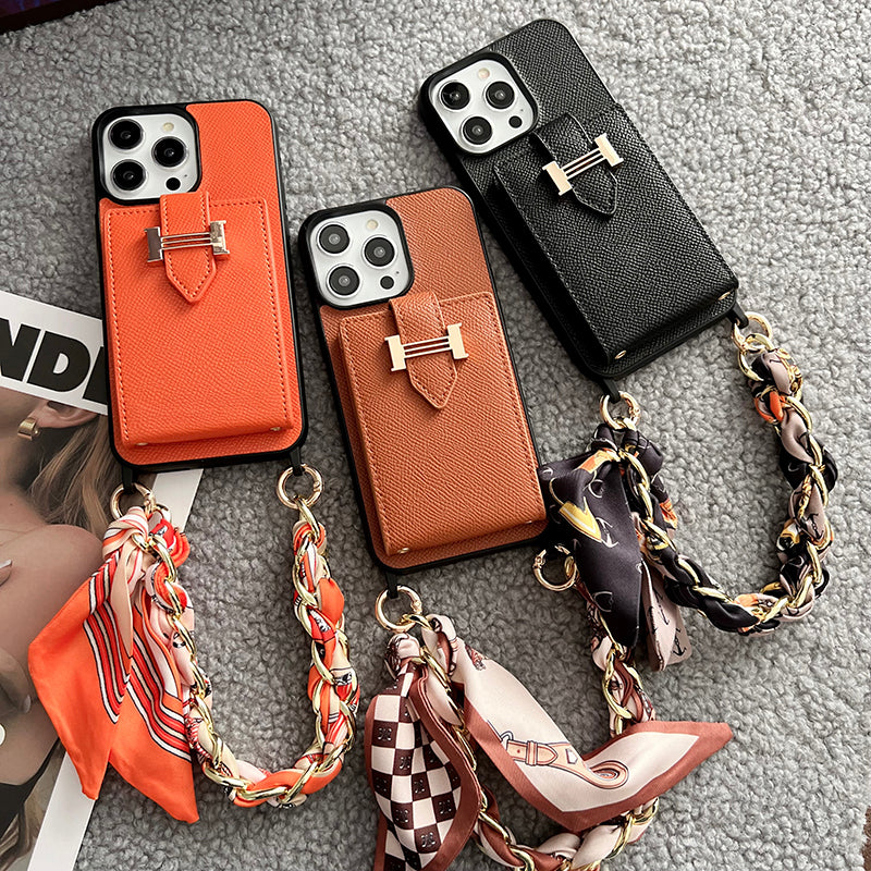 H Card Bag Šátky Kožené pouzdro na iPhone