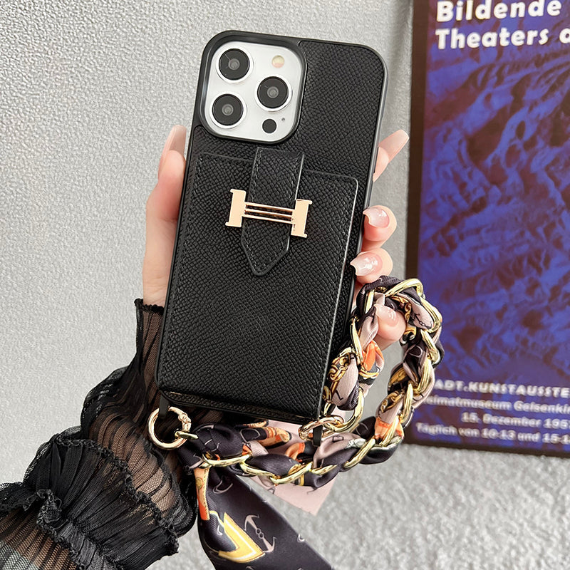 H Card Bag Šátky Kožené pouzdro na iPhone