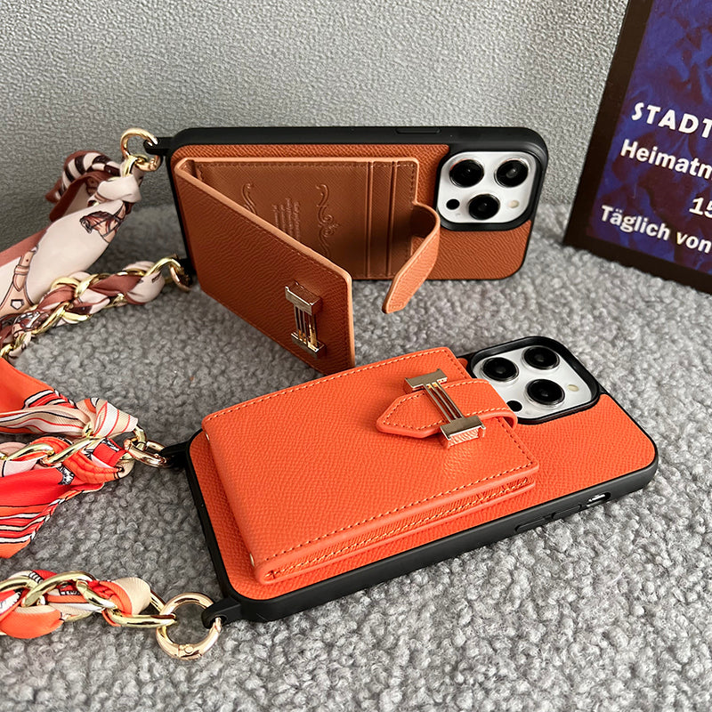 H Card Bag Šátky Kožené pouzdro na iPhone