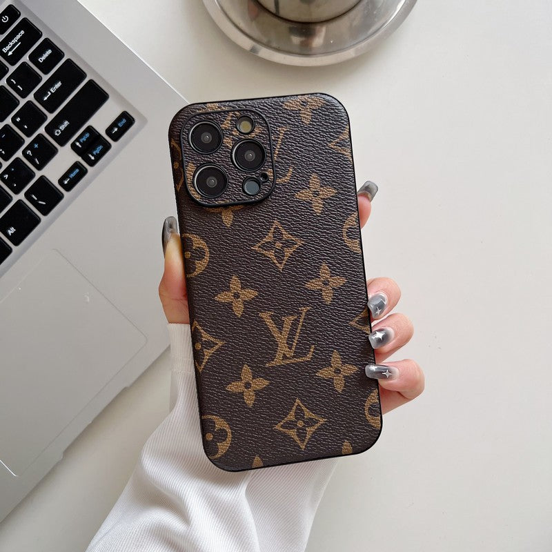 Luxusní klasické barevné kožené pouzdro na iPhone