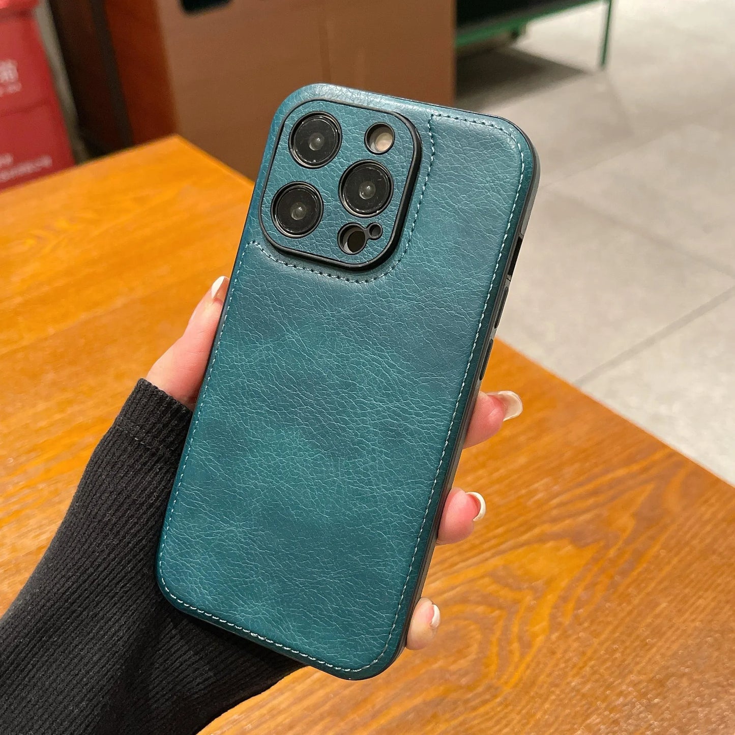 Prémiové vintage kožené pouzdro na iPhone – Soft Touch nárazuvzdorný ochranný kryt