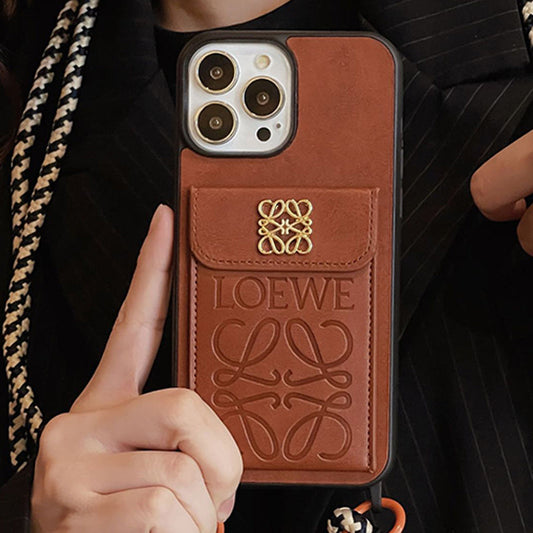 Capa de couro para iPhone com porta-cartões Loe