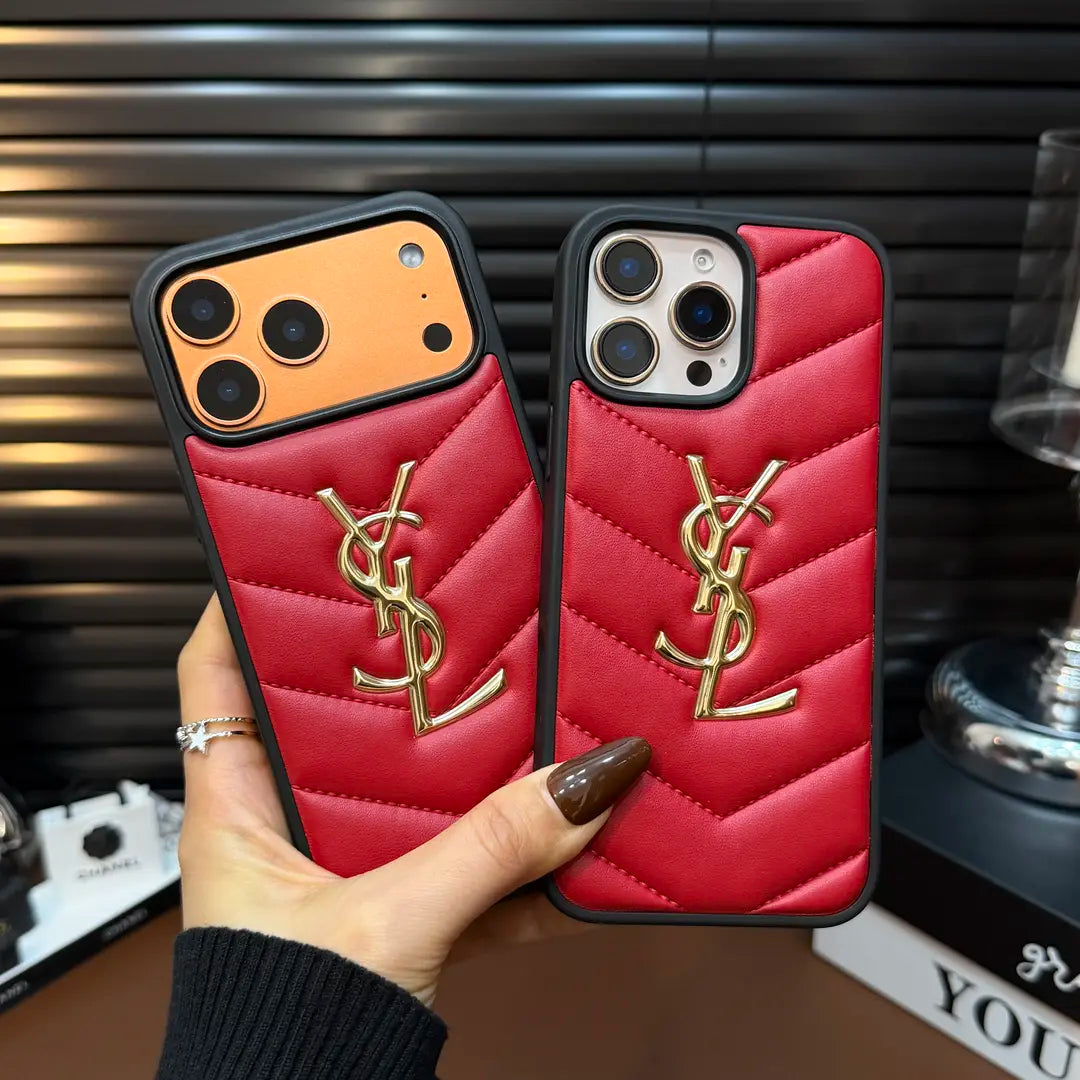 Luxusní prošívané kožené pouzdro na iPhone — Nárazuvzdorný tenký ochranný kryt