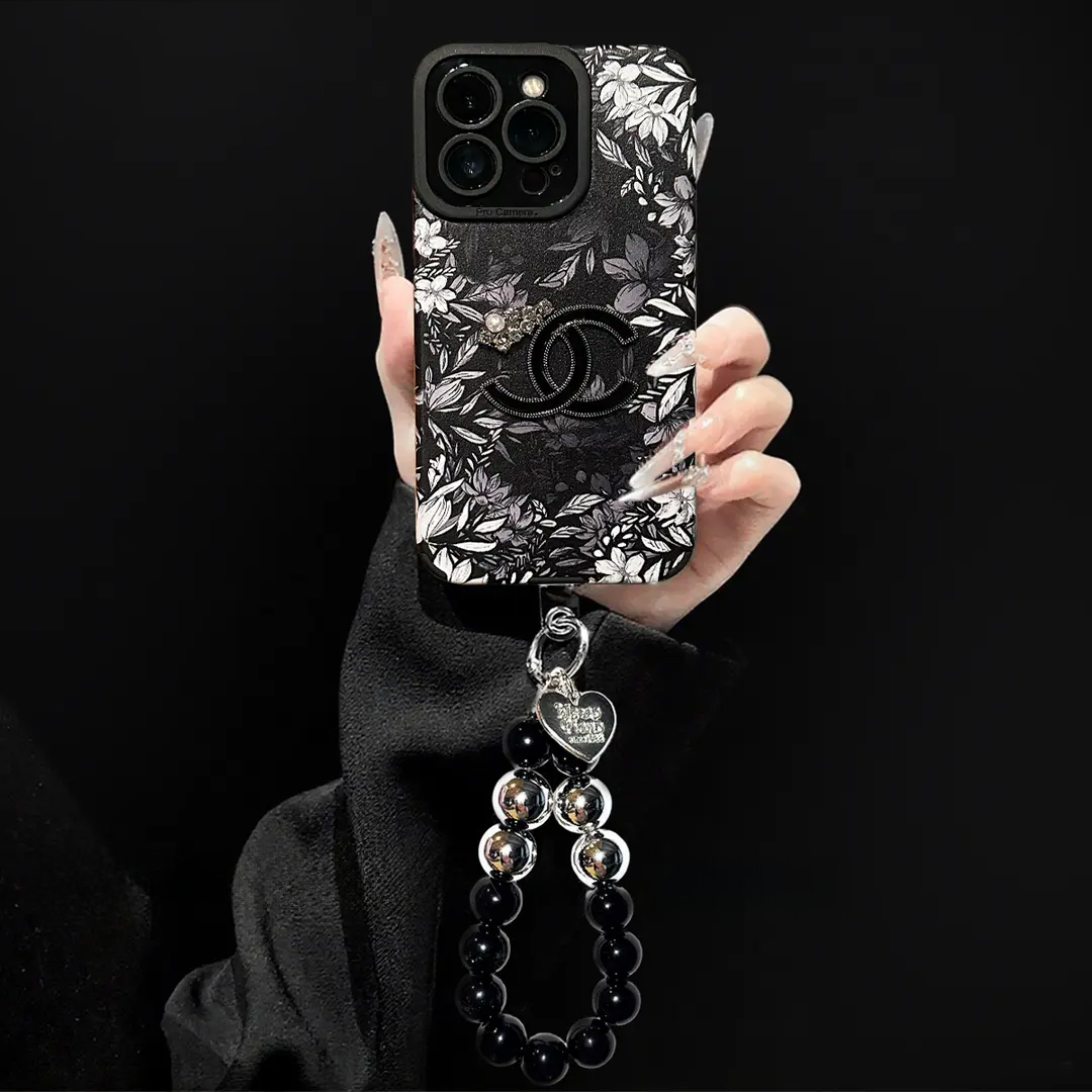 Luxusní květinové pouzdro z jehněčí kůže pro iPhone – plná ochrana objektivu
