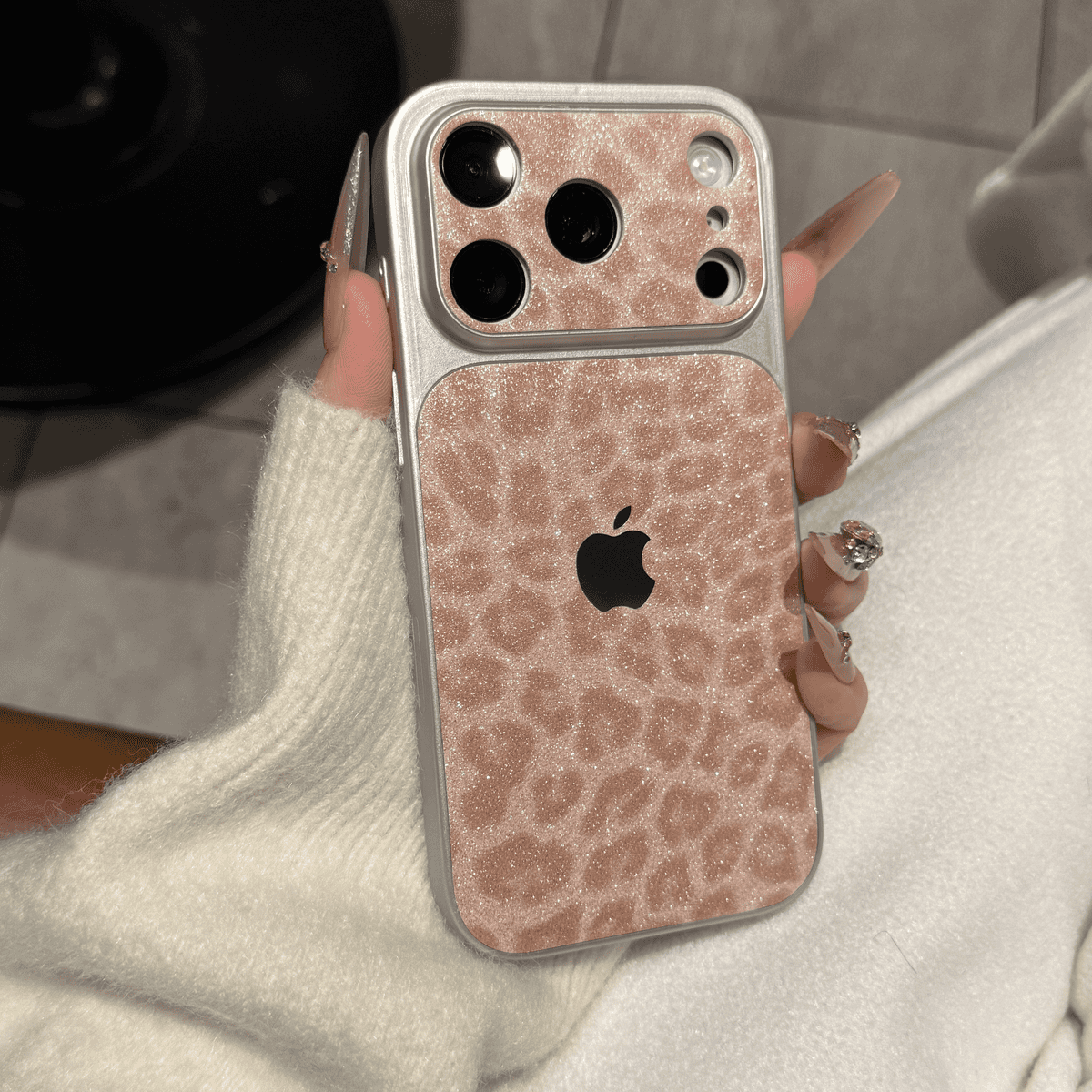 Leopard Print Glitter pouzdro na telefon — Jiskřivá ochrana s elegantním designem