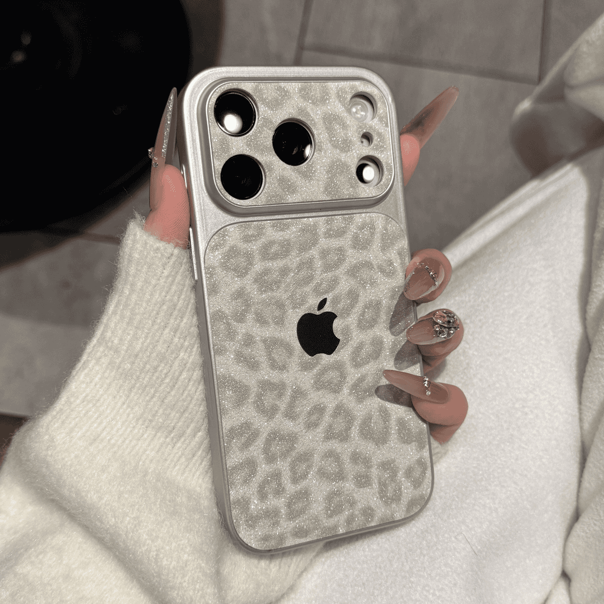 Leopard Print Glitter pouzdro na telefon — Jiskřivá ochrana s elegantním designem