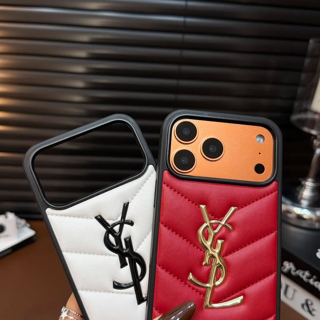 Luxusní prošívané kožené pouzdro na iPhone — Nárazuvzdorný tenký ochranný kryt
