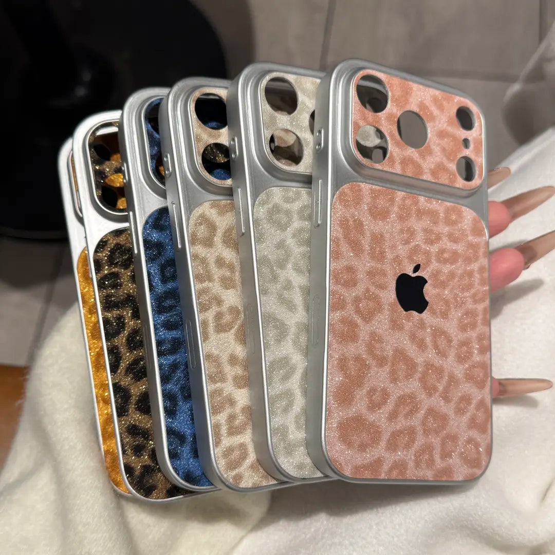 Leopard Print Glitter pouzdro na telefon — Jiskřivá ochrana s elegantním designem