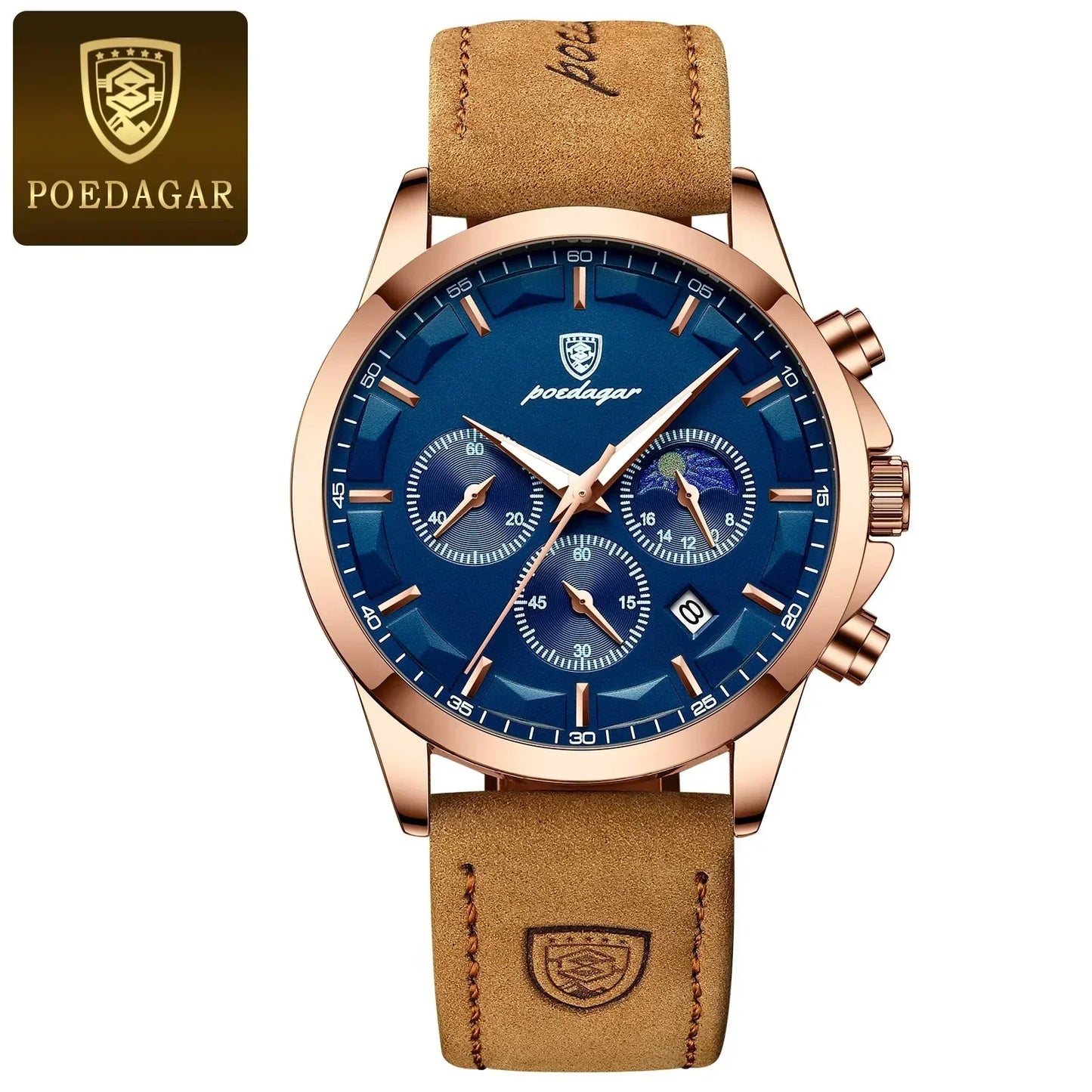 Poedagar ChronoLuxe Sport – luxusní hodinky Quartz s chronografem