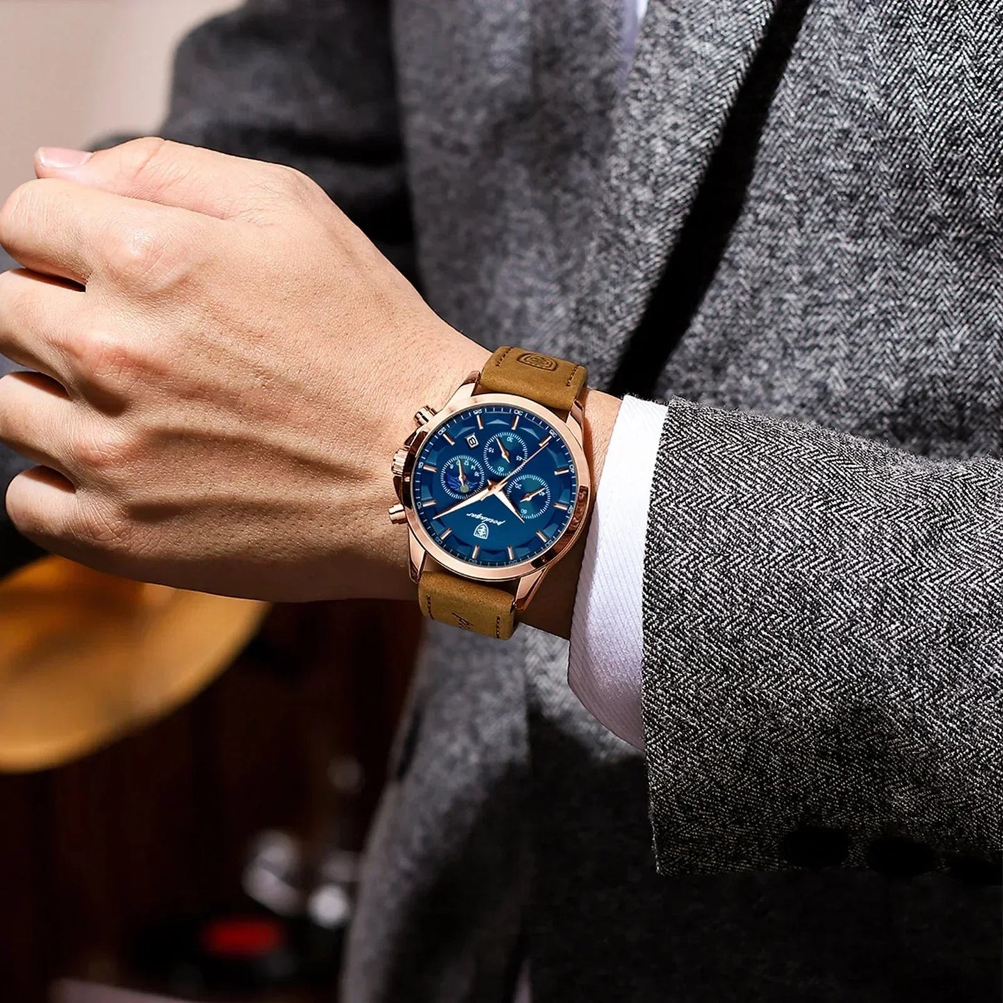 Poedagar ChronoLuxe Sport – luxusní hodinky Quartz s chronografem