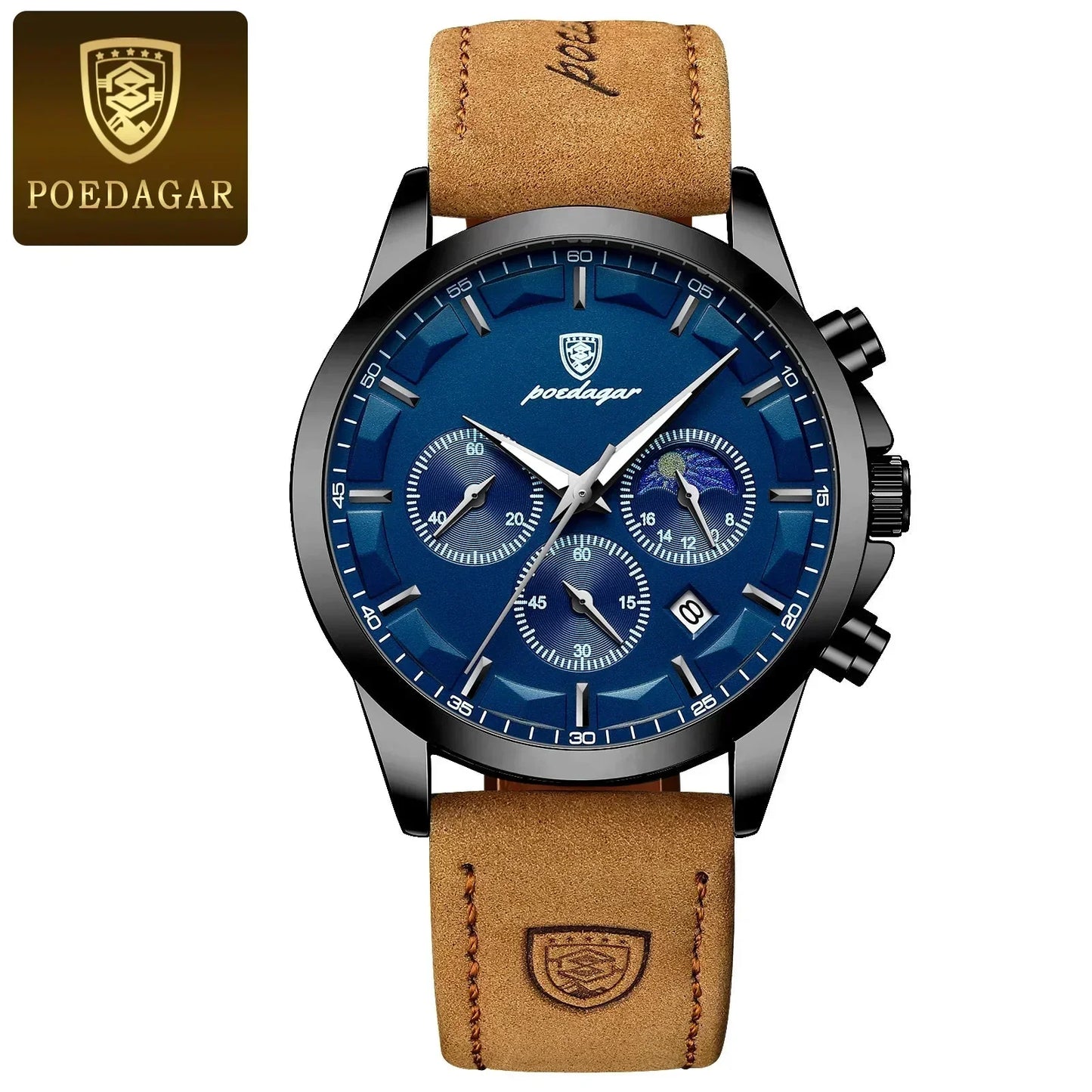 Poedagar ChronoLuxe Sport – luxusní hodinky Quartz s chronografem