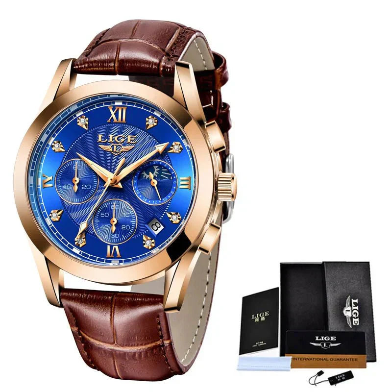 Luxusní dámské hodinky Shark & Sapphire Golden Radiance